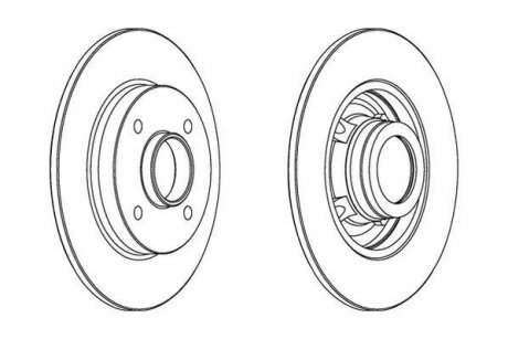 Гальмівний диск задня ліва/права (без кільця імпульсів ABS) CITROEN C4, C4 I; PEUGEOT 307 1.4-2.0D 08.00-07.11 Jurid 562938JC-1 (фото 1)