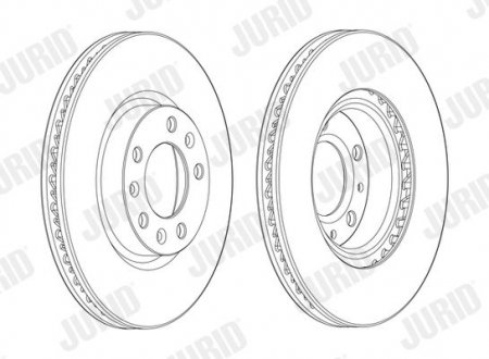 Гальмівний диск передня ліва/права PEUGEOT 308 II 1.2-2.0D 09.13- Jurid 562992JC