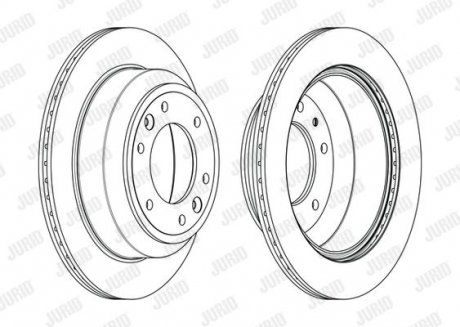 Фото автозапчасти тормозной диск задняя левая/правая HYUNDAI H-1 CARGO, H-1 TRAVEL 2.5D 02.08- Jurid 563007JC (фото 1)