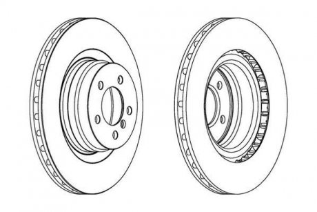 Тормозной диск передняя левая/правая (без болтов) LAND ROVER RANGE ROVER III 3.6D/4.2 05.05-08.12 Jurid 563022JC-1 (фото 1)