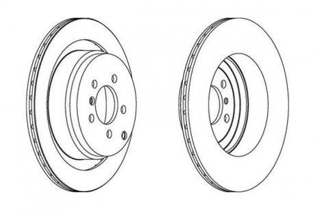 Тормозной диск задняя левая/правая (без болтов) LAND ROVER RANGE ROVER III 3.0D-4.4 03.02-08.12 Jurid 563023JC-1