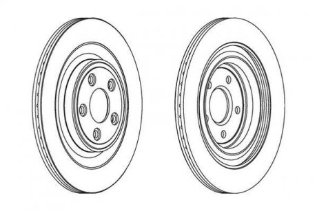 Тормозной диск задняя левая/правая (без болтов) JAGUAR XF I, XF SPORTBRAKE, XJ, XJSC, XK 8, XK II 2.0-6.0 Jurid 563027JC (фото 1)