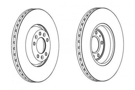 Тормозной диск передняя левая/правая (с винтами) CITROEN C5 III, C6; PEUGEOT 407, 607; SAAB 9-5 1.6-3.0 10.99- Jurid 563031JC-1 (фото 1)