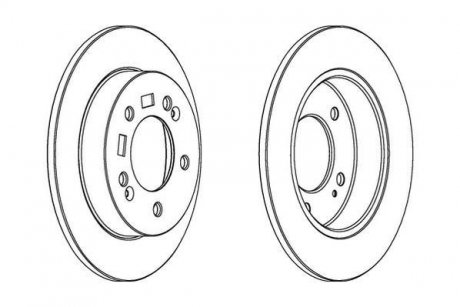 Гальмівний диск задня ліва/права (без болтів) HYUNDAI IX20; KIA VENGA 1.4-1.6LPG 02.10- Jurid 563033JC (фото 1)