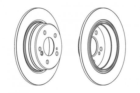 Тормозной диск задняя левая/правая (с винтами) MERCEDES 124 (A124), 124 (C124), 124 T-MODEL (S124), 124 (W124), E (A124), E (C124), E T-MODEL (S124)), E(W124), E(W210) 2.0-3.6 09.85-12.08 Jurid 563040JC (фото 1)