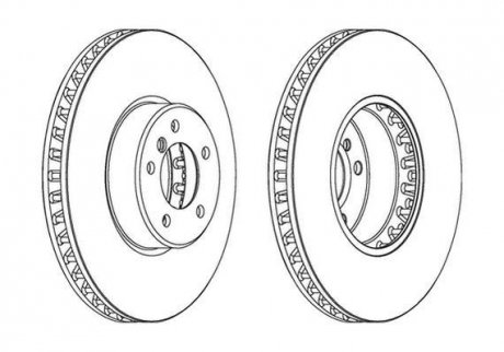 Тормозной диск передняя левая/правая (без болтов) BMW 5 (E60), 5 (E61), 6 (E63), 6 (E64) 3.0D/4.0/4.8 09.04-12.10 Jurid 563045JC-1
