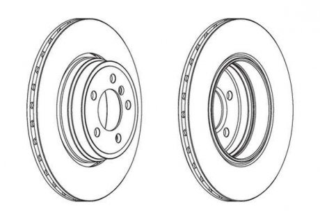 Тормозной диск задняя левая/правая (без болтов) BMW 7 (E65, E66, E67) 3.0D-6.0 01.03-08.08 Jurid 563066JC-1 (фото 1)