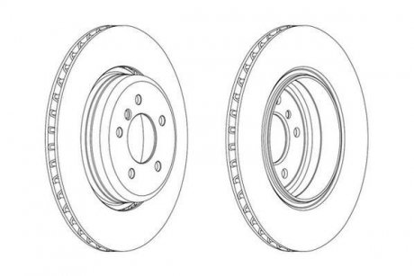 Гальмівний диск задня ліва/права (без болтів) BMW 5 (E60), 5 (E61), 6 (E63), 6 (E64) 3.0-4.8 09.02-12.10 Jurid 563069JC