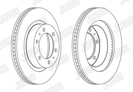 Фото автозапчасти тормозной диск передняя левая/правая TOYOTA HILUX VII, HILUX VIII 2.4D-3.0D 08.05- Jurid 563183JC (фото 1)