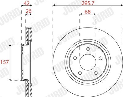 Фото автозапчасти гальмівний диск передній NISSAN JUKE, PULSAR Jurid 563270JC