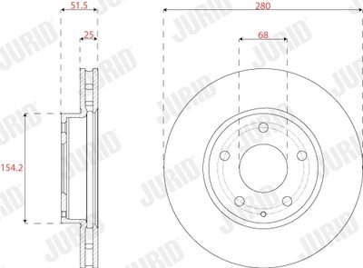 Фото автозапчасти гальмівний диск передній Mazda 3, CX-3 (2013->) Jurid 563271JC