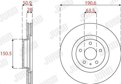 Фото автозапчастини гальмівний диск передній FORD MONDEO Jurid 563278JC