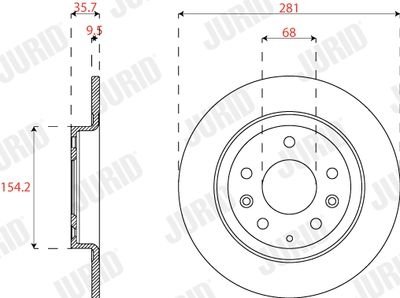 Гальмівний диск задній Mazda CX-3 (2015->) Jurid 563285JC