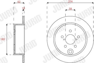 Фото автозапчасти subaru гальмівний диск задн.forester 2.0 13-,sv 1.6/2.0 12- Jurid 563343JC