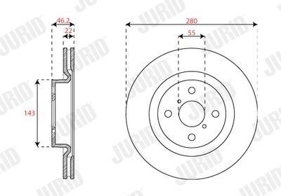 Фото автозапчасти гальмівний диск передній TOYOTA YARIS Jurid 563401JC