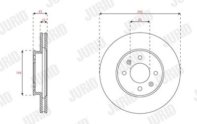 Гальмівний диск передній Hyundai Accent, Solaris, i20 II / KIA Rio IV Jurid 563461JC (фото 1)