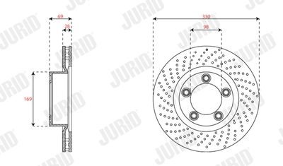 Фото автозапчасти гальмівний диск передній лівий Porsche Boxter, 911, Cayman Jurid 563535JC1