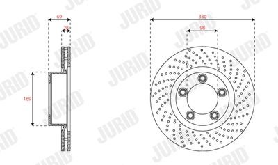 Фото автозапчастини гальмівний диск передній правий Porsche Boxter, 911, Cayman Jurid 563536JC1