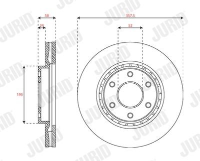 Фото автозапчасти гальмівний диск передній NISSAN PATROL Jurid 563551JC1