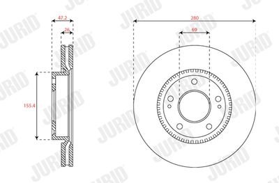 Фото автозапчасти гальмівний диск передній HYUNDAI SONATA Jurid 563576JC