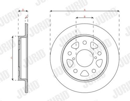 Фото автозапчастини tarcza ham./ty┼ü/ suzuki swift v 17- Jurid 563585JC