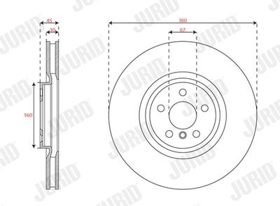 Фото автозапчастини гальмівний диск передній лівий BMW 1-Series, 2-Series, X1, X2 / Mini Jurid 563668JC1 (фото 1)