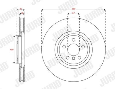 Фото автозапчасти гальмівний диск передній правий BMW 1-Series, 2-Series, X1, X2 / Mini Jurid 563669JC1 (фото 1)