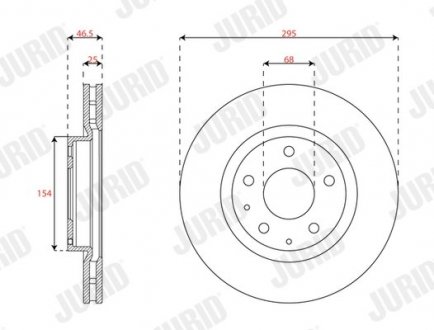 Фото автозапчасти гальмівний диск передній Mazda 3, CX-30 Jurid 563678JC