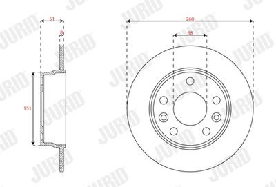 Фото автозапчастини гальмівний диск задній Renault Captur II, Megane IV Jurid 563689JC