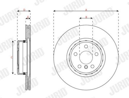 Фото автозапчасти tarcza ham./prz/ bmw 5 16- Jurid 563693JVC1