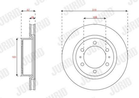 Фото автозапчасти tarcza ham./prz/ toyota hilux viii 2.4 1 5- Jurid 563726JC