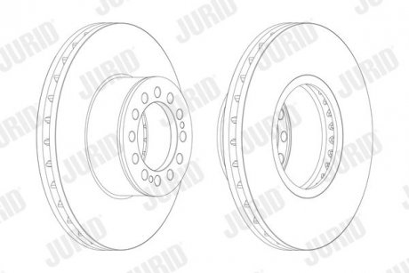 Фото автозапчасти диск тормозной MAN F2000/M2000/HOCL/LION&#039;S/TGA/TGM/TGS/TGX d432x45x130mm 12 от. передний левый/правый Jurid 567408J (фото 1)