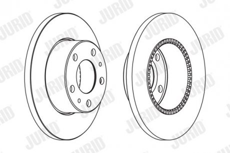 Фото автозапчастини гальмівний диск задня ліва/права (з кільцем ABS) IVECO DAILY III 2.3D/2.8D/3.0D 05.99-07.07 Jurid 569106J