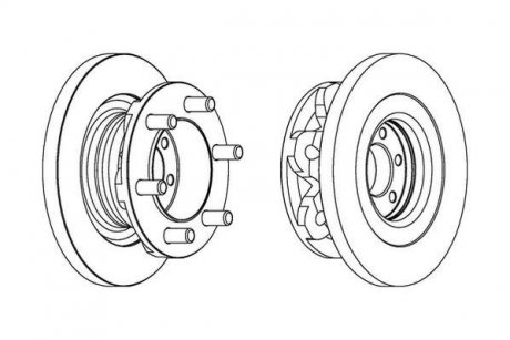 Тормозной диск передняя левая/правая (с ступицей) IVECO DAILY III 2.3D-3.0D 05.99-07.07 Jurid 569168J