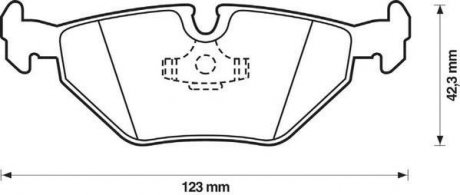 Колодки торм диск задние BMW E34/E32/E36/E30 88-95 123 1X44 9X17mm 34211158266 Jurid 571387J (фото 1)