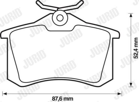 Фото автозапчасти комплект тормозных колодок задний TRW AUDI A1, A2, A3, A4 B5, A4 B6, A4 B7, A6 C5, A8 D2, ALLROAD C5, CABRIOLET B4, TT; FORD GALAXY I; OPEL CORSA F; PEUGEOT 2008 II, 208 II 1F-ZVSA 08.88- Jurid 571906J (фото 1)