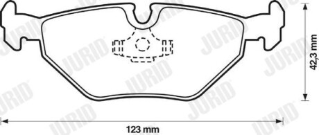 Фото автозапчасти колодки тормозные дисковые BMW 5 (E39) задн. Jurid 571936J