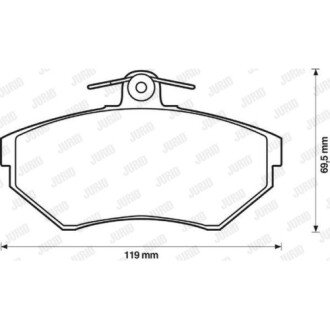 Фото автозапчастини гальмівні колодки передні VW Caddy, Golf, Jetta, Lupo, Passat, Polo / Seat Toledo, Ibiza, Cordoba Jurid 571969J