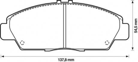 Колодки тормозные диск овые передние HONDA ACCORD Mk VI (CE CF) 1996/02 - 1998/10 без АБС Jurid 572350J (фото 1)
