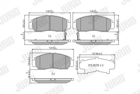 Фото автозапчасти колодки тормозные дисковые HONDA CIVIC, FR-V передн. Jurid 572449J