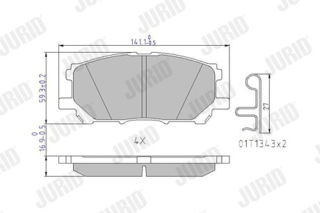 Фото автозапчасти колодки тормозные дисковые LEXUS RX, передн. Jurid 572562J