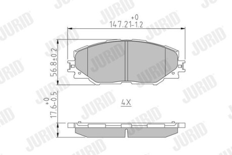 Фото автозапчасти колодки тормозные дисковые TOYOTA RAV 4 передн. Jurid 572569J