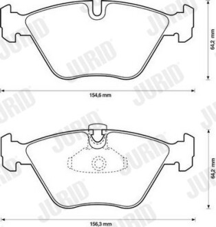 Фото автозапчасти керамические тормозные колодки передняя BMW 5 (E39) 2.0-3.5 09.95-05.04 Jurid 573002JC