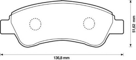 Фото автозапчастини гальмівні колодки передні Citroen Berlingo, C3, C4, DS3, Xsara / Opel Corsa / Peugeot 208, 206, 207, Jurid 573030J