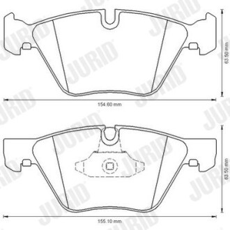 Фото автозапчасти керамические тормозные колодки передний BMW 1 (E81), 1 (E82), 1 (E87), 1 (E88), 3 (E90), 3 (E91), 3 (E92), 3 (E93), 5 (E60), 5 (E61), X1 (E84), Z4 (E89) 1.6-3.0D 07.03-08.16 Jurid 573151JC