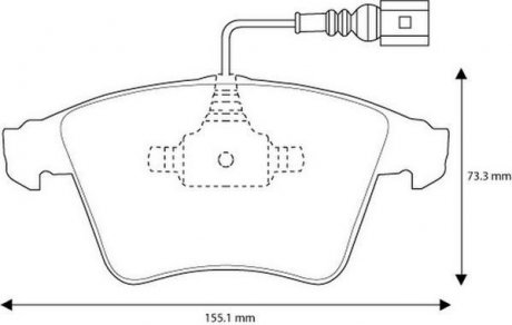 Керамические тормозные колодки передняя Volkswagen MULTIVAN V, TRANSPORTER V 1.9D-3.2 04.03-08.15 Jurid 573160JC