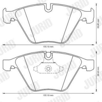 Фото автозапчасти керамические тормозные колодки передний BMW 3 (E90), 3 (E91), 3 (E92), 3 (E93), X1 (E84) 1.6-3.0 12.04-06.15 Jurid 573181JC