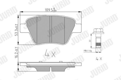 Фото автозапчасти колодки тормозные дисковые AUDI A3 11-13 R (D1456) задн. Jurid 573312J