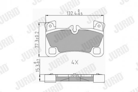 Фото автозапчастини гальмівні колодки задні Porsche Cayenne / VW Touareg / Audi Q7 (2010->) Jurid 573339J