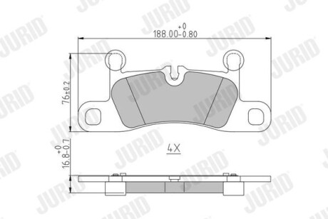 Фото автозапчасти колодки тормозные дисковые VW TOUAREG задн. Jurid 573395J